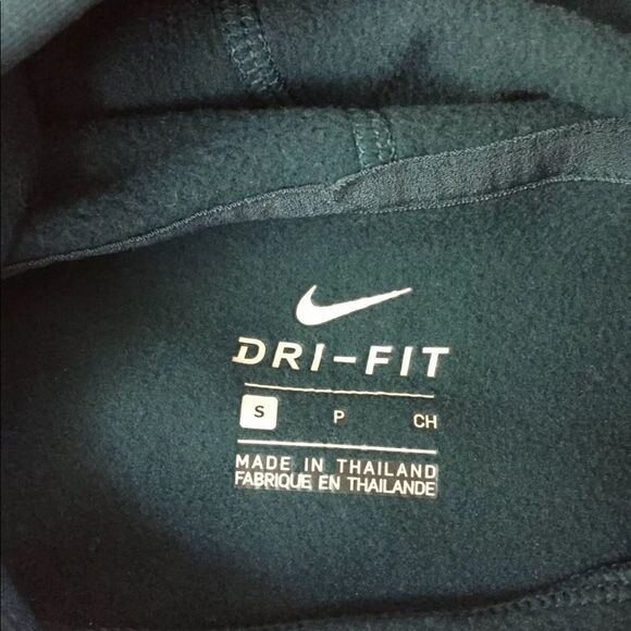 NIKE Dri-Fit Scuba Neck Hoodie Sweatshirt Turquoise Blue - Picture 7 of 9